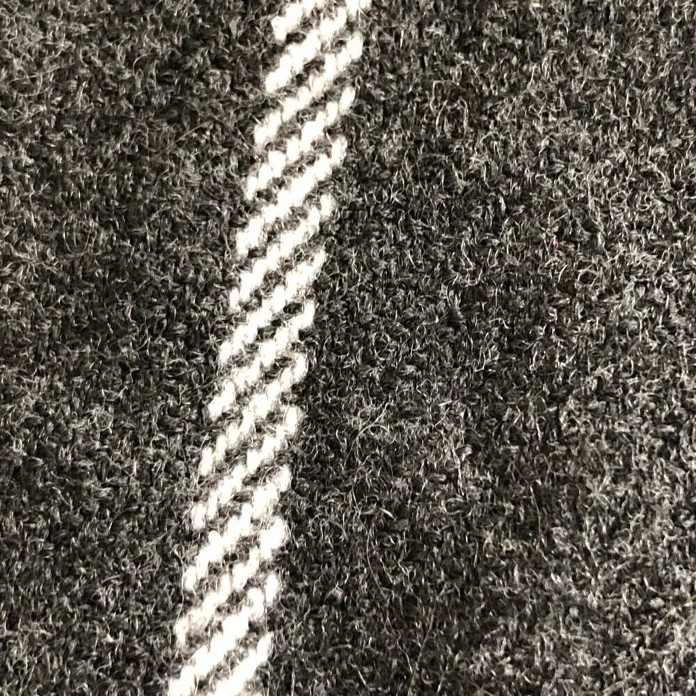 Van Heusen Plaid Scarf Unisex Charcoal Gray & White Made in Italy